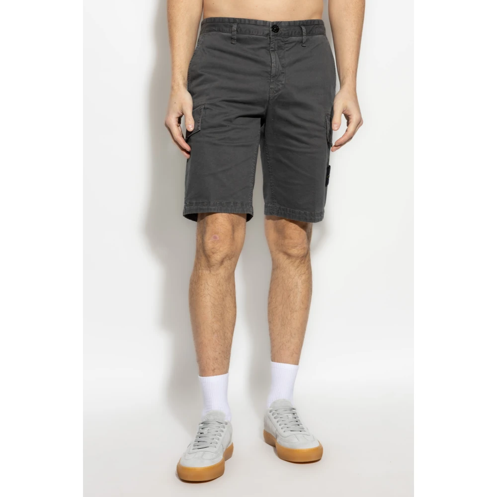Stone Island Logo shorts Gray Heren