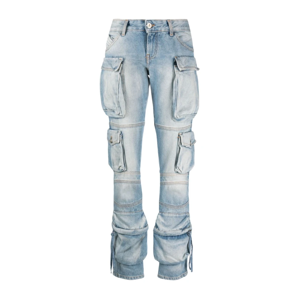The Attico Blauwe Laaghangende Skinny-Fit Denim Jeans Blue Dames
