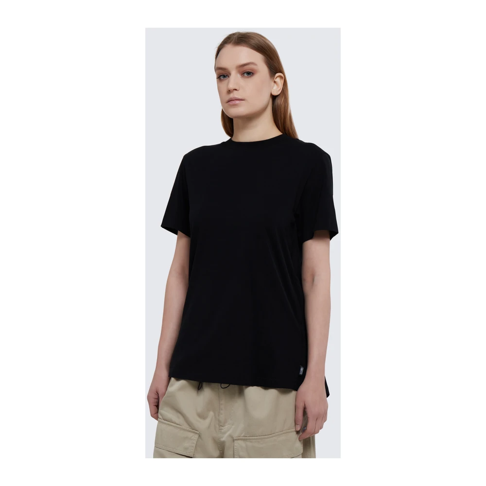 MM6 Maison Margiela Zwart T-shirt met Open Rug en Uitgesneden Detail Black Dames