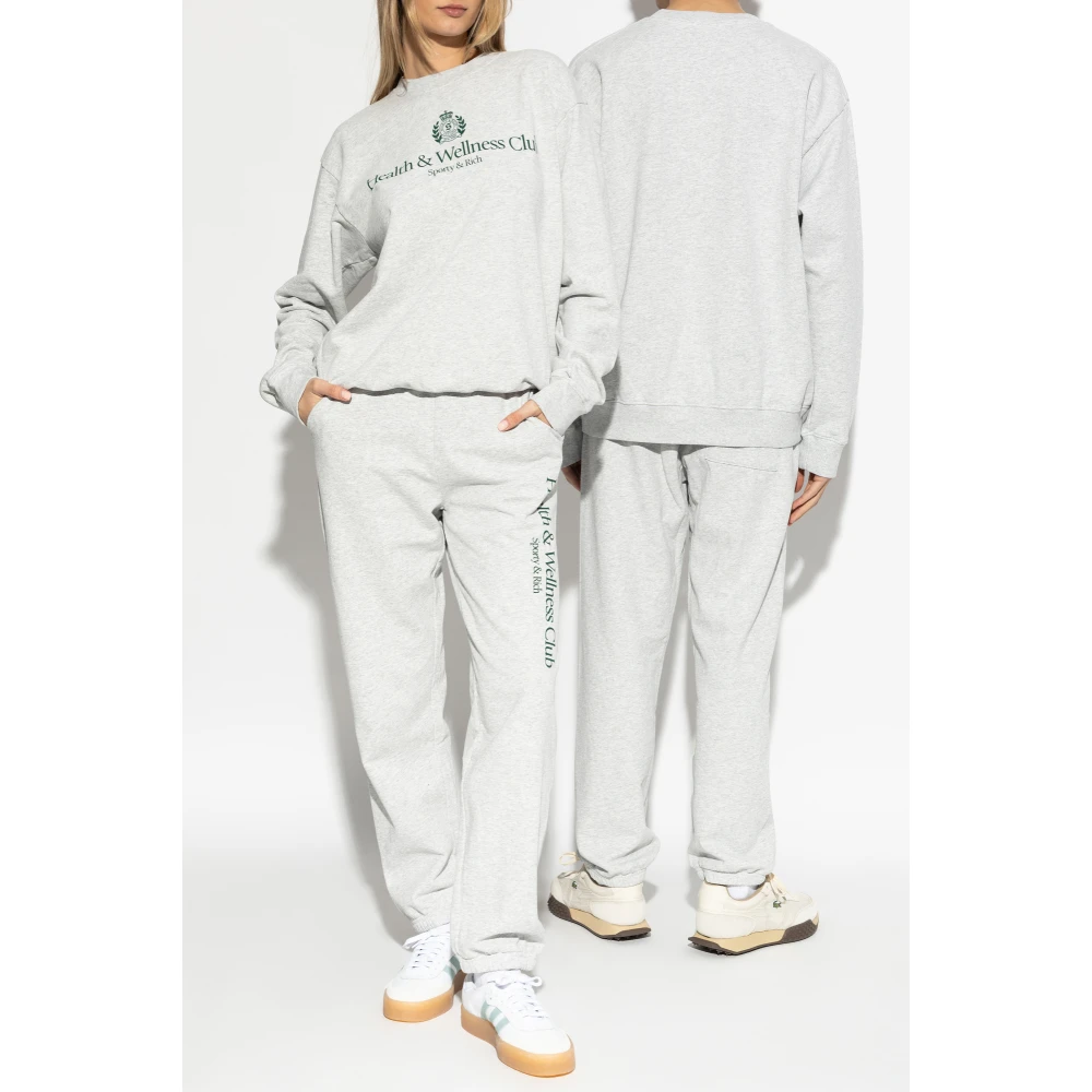 Sporty & Rich Sweatpants uit de H&W Crest Heather collectie Gray Unisex