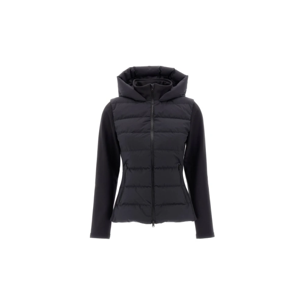 Herno Gewatteerde Hooded Donsjas Black Dames