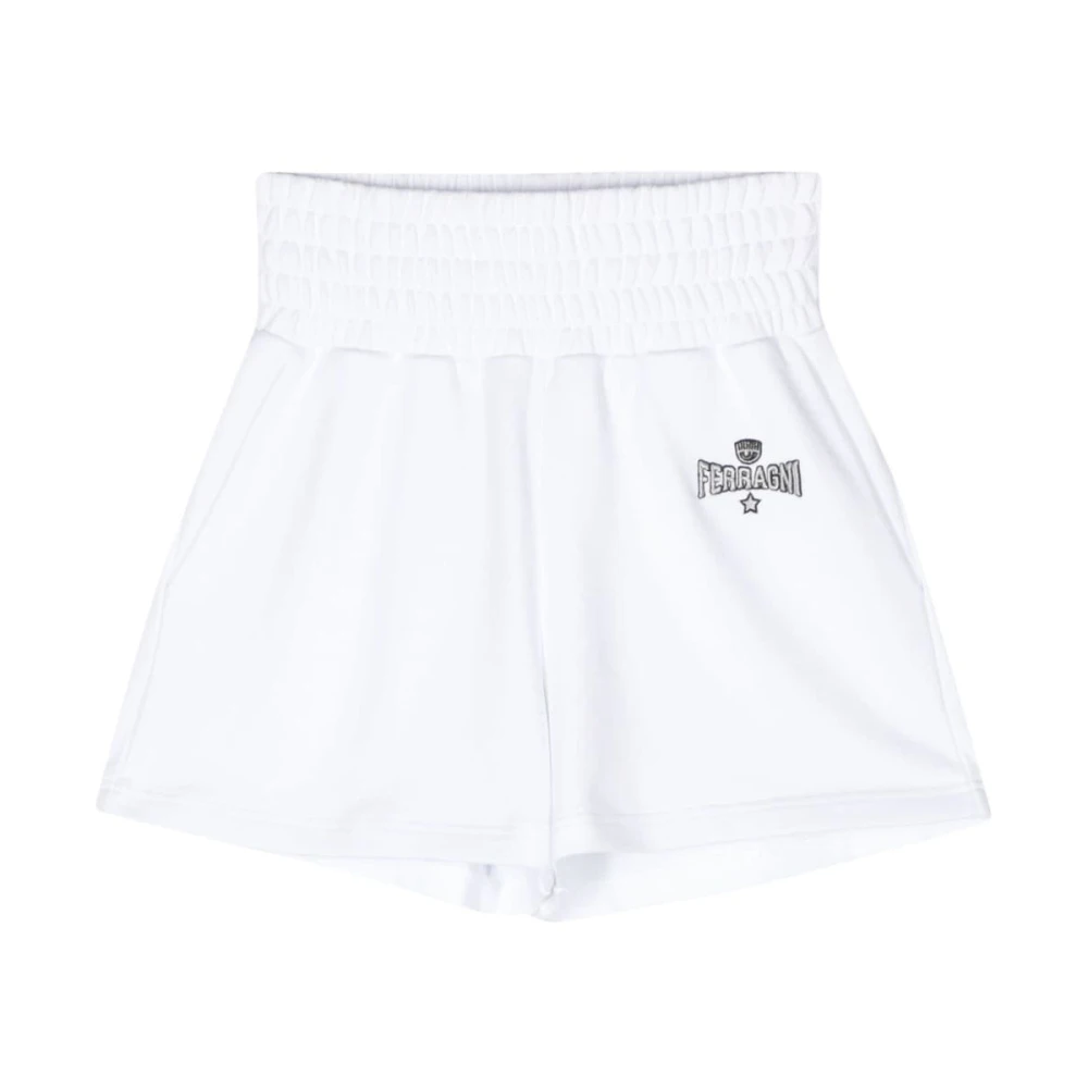 Chiara Ferragni Collection Witte Stretch Shorts van Chiara Ferragni White Dames