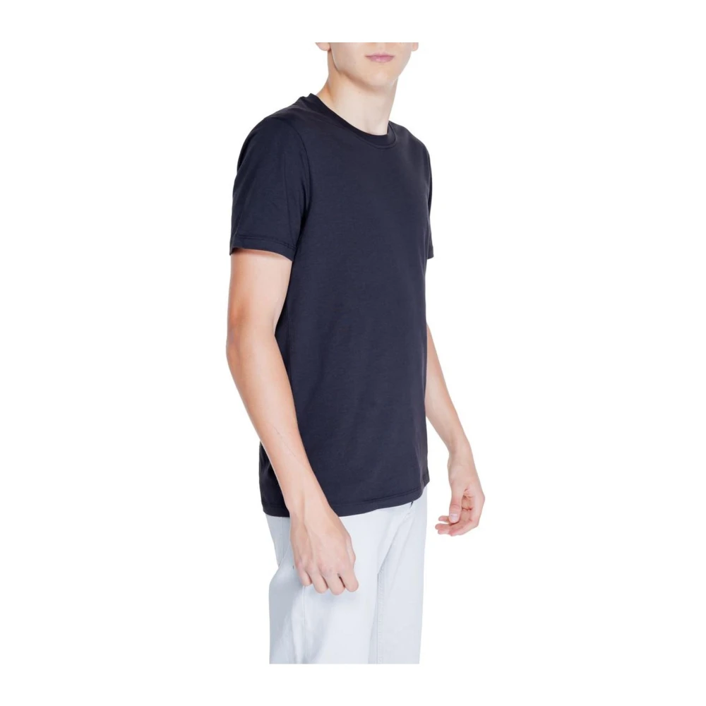 Peuterey Zwarte Katoenen Crew Neck T-Shirt Black Heren