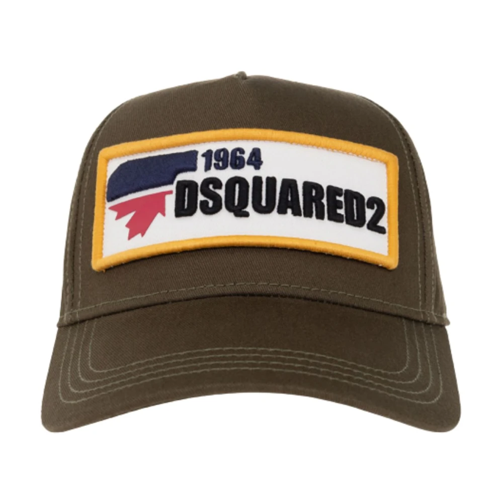 Dsquared2 Groene militaire stijl hoed met logo Green Unisex
