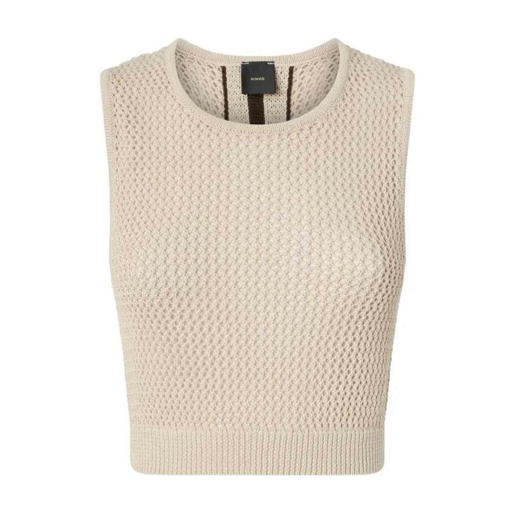 Pinko Women's Beige Sleeveless Top