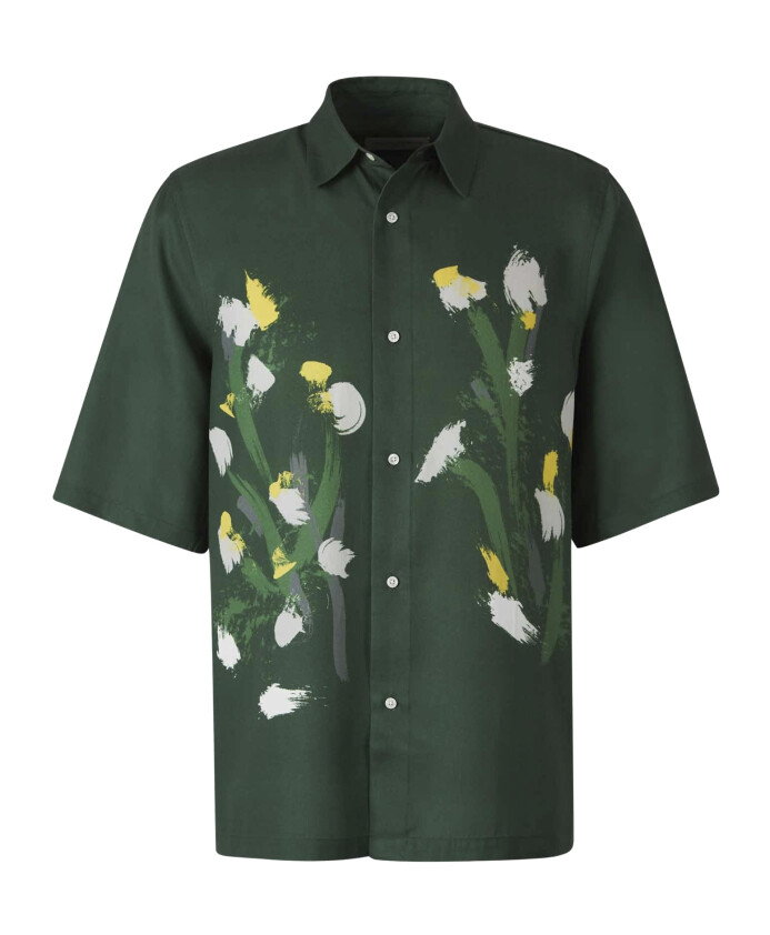 green-floral-satin-shirt
