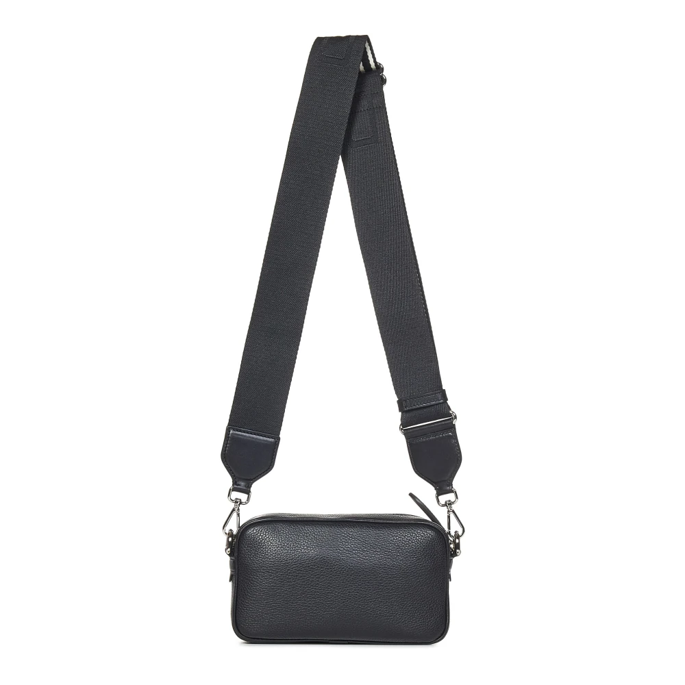 ETRO Gestreepte Schoudertas Zwart Leer Black Dames