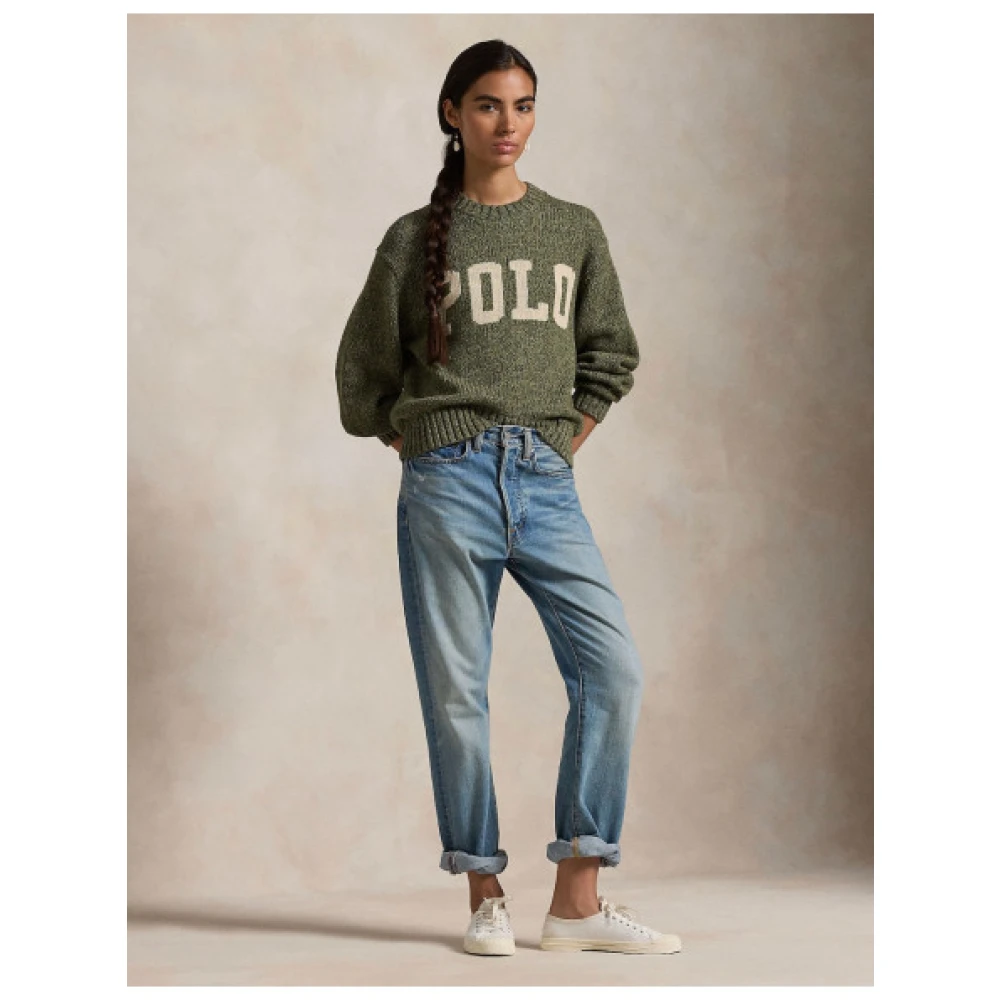 Polo Ralph Lauren Katoenen Polo Gebreide Trui Green Dames
