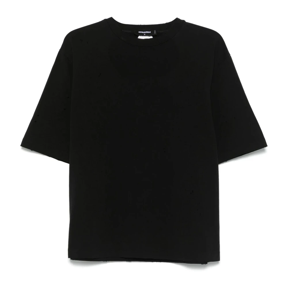 Dsquared2 Zwarte katoenen T-shirt met logo Black Heren