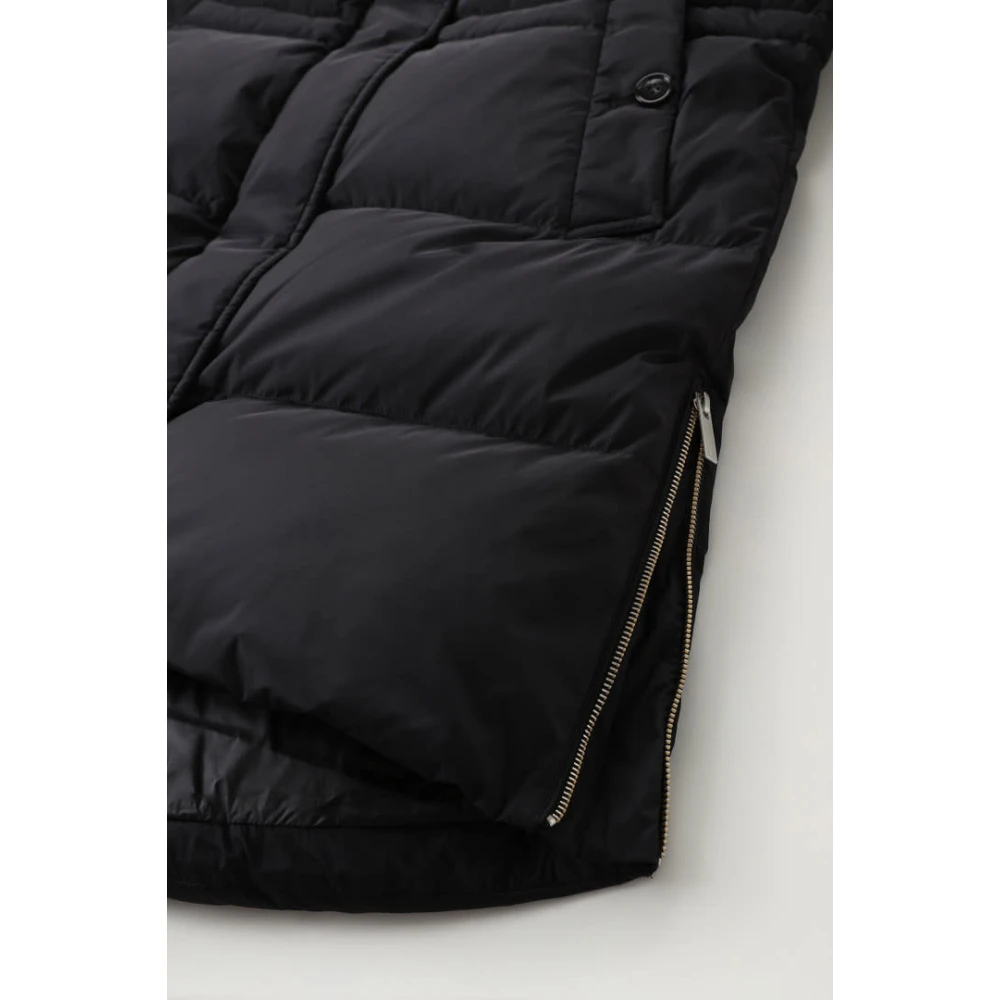Woolrich Zwarte Puffer Parka Black Dames