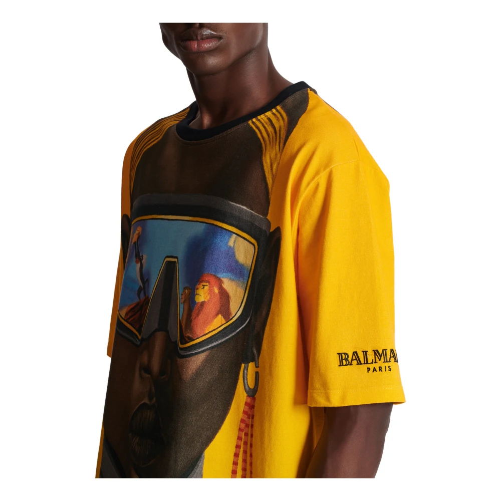 Balmain Disney x : The Lion King T-shirt met groot print Nika Mtwana Multicolor Heren