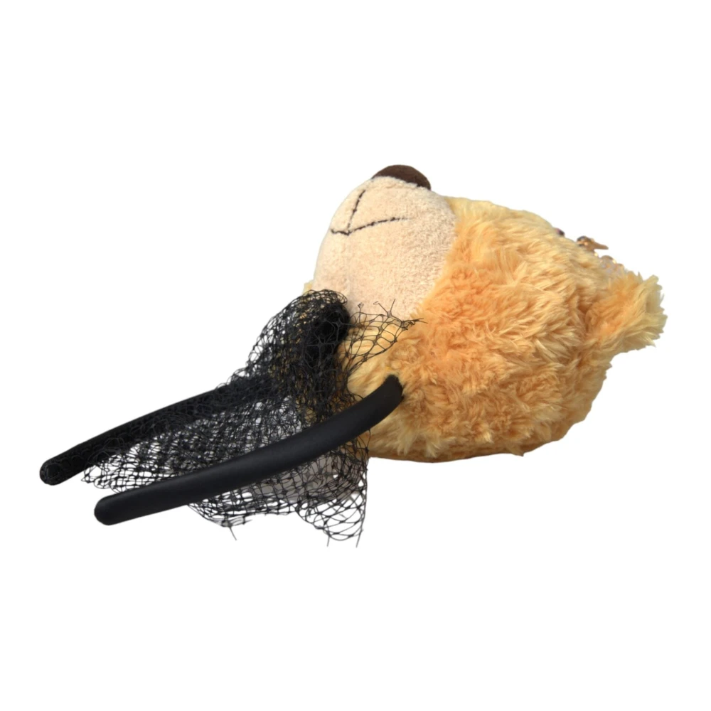 Dolce & Gabbana Bruine Teddybeer Gouden Kristallen Kroon Haarband Diadeem Brown Heren