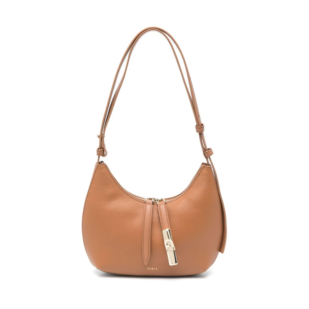 Furla Bruine Schoudertas Met Ritssluiting Brown Dames