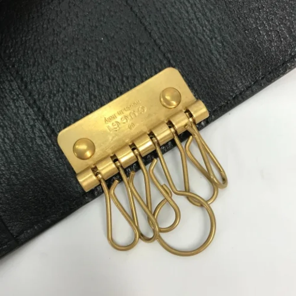 Gucci Vintage Pre-owned Leather key-holders Black Dames
