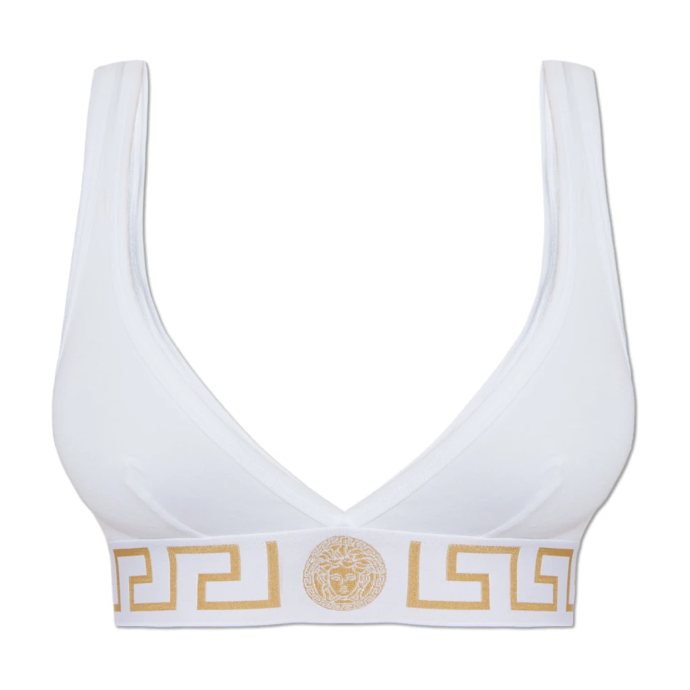 Versace Donna Bianco Reggiseno In Cotone