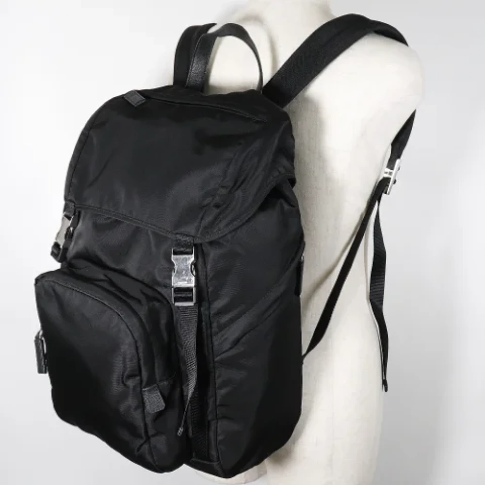 Prada Vintage Pre-owned Canvas shoulder-bags Black Dames