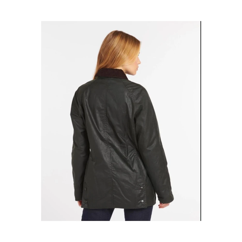 Barbour Wasdoekjas met Corduroy Kraag Green Dames