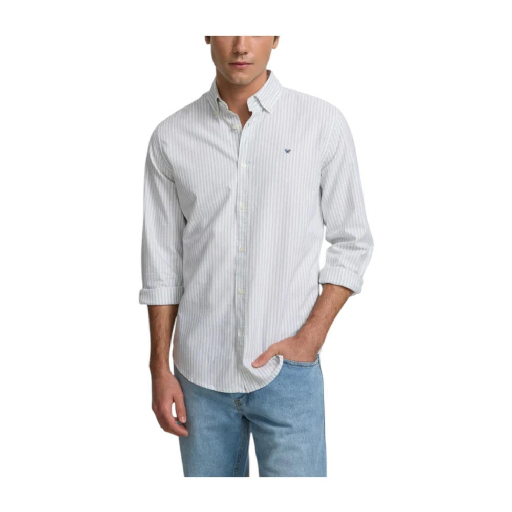 Silbon Men's Green Casual Shirts, S, Sport Oxford Shirt