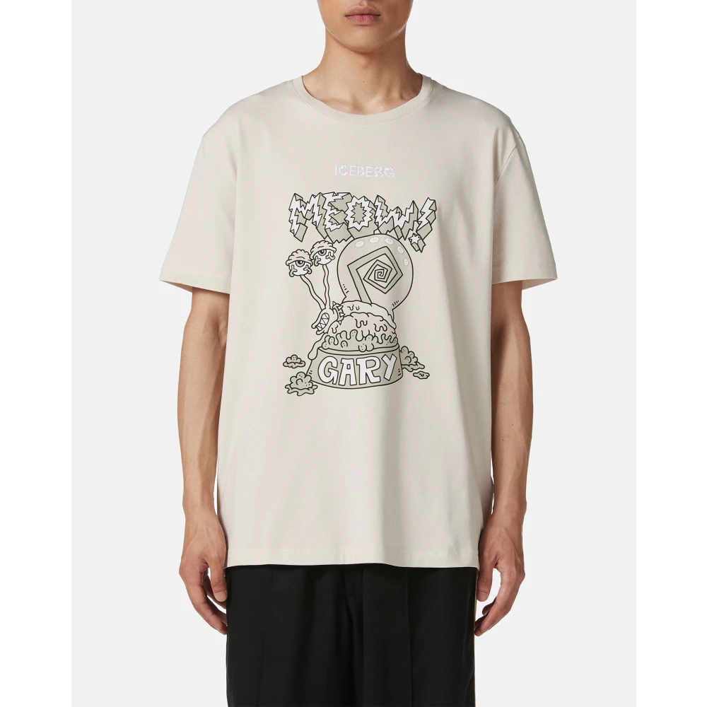 Iceberg Poederkleurig regular-fit stretch jersey T-shirt Beige Heren