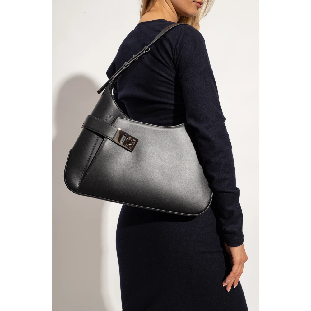 Salvatore Ferragamo Schoudertas Arch Black Dames