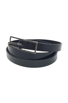 pre-owned-leather-belt-with-rectangular-buckle