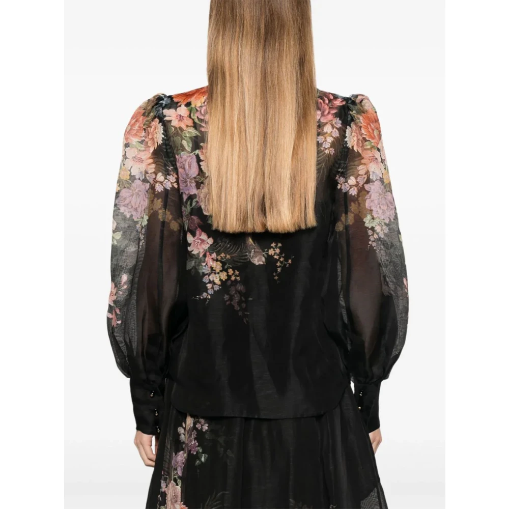 Zimmermann Zwarte Overhemd met Klassieke Kraag Multicolor Dames