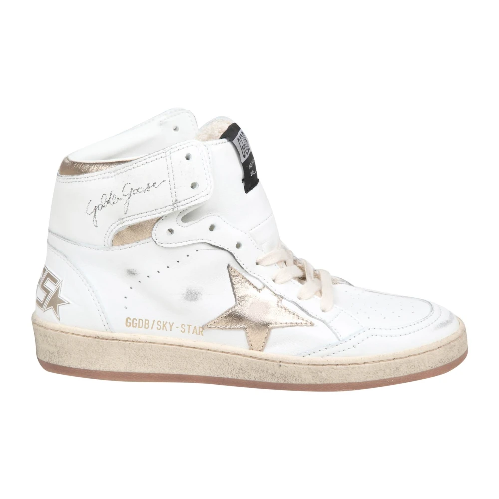 Golden Goose Vita/Mörk Guld Sky Star Sneakers White, Dam