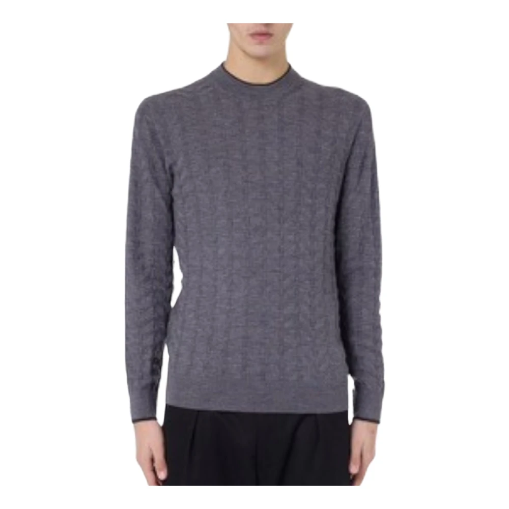 Paolo Pecora Men's Gray Stylish Knitwear - Round-Neck Knitwear - M - Knitwear
