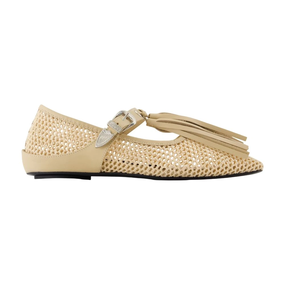 Toga Pulla Women's Beige Mesh Ballerinas In Fabric - Ballerina Shoes - 7 Uk - Shoes