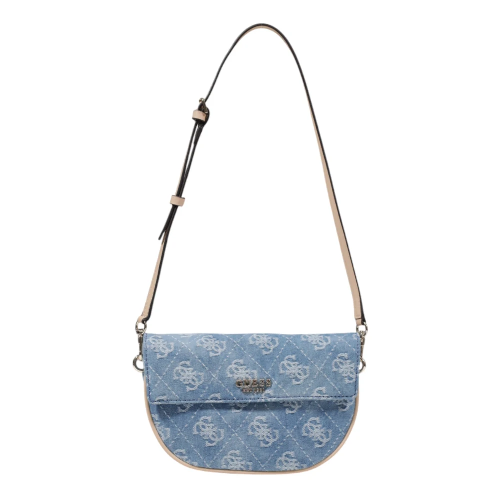 Guess Lichtblauwe Bedrukte Tas met Automatische Sluiting Blue Dames