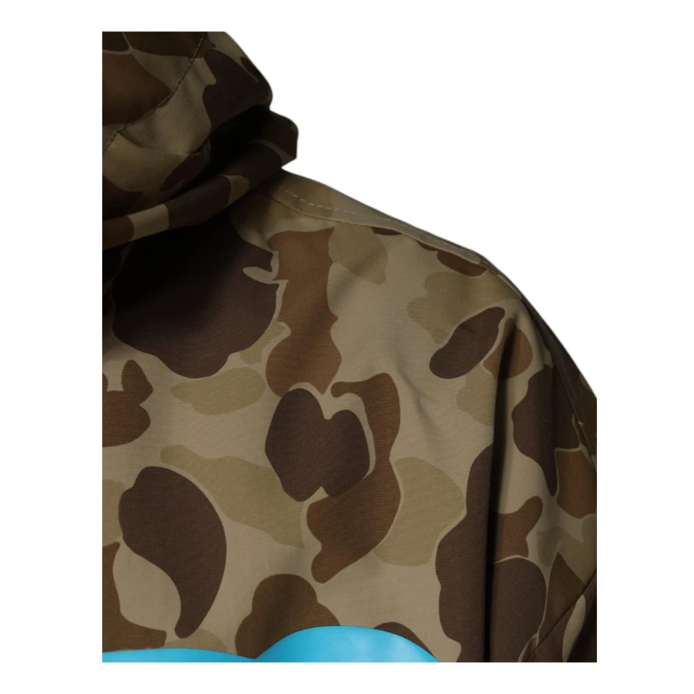 Dolce & Gabbana Bruine Camo Windbreaker Jas met Logo Brown Heren