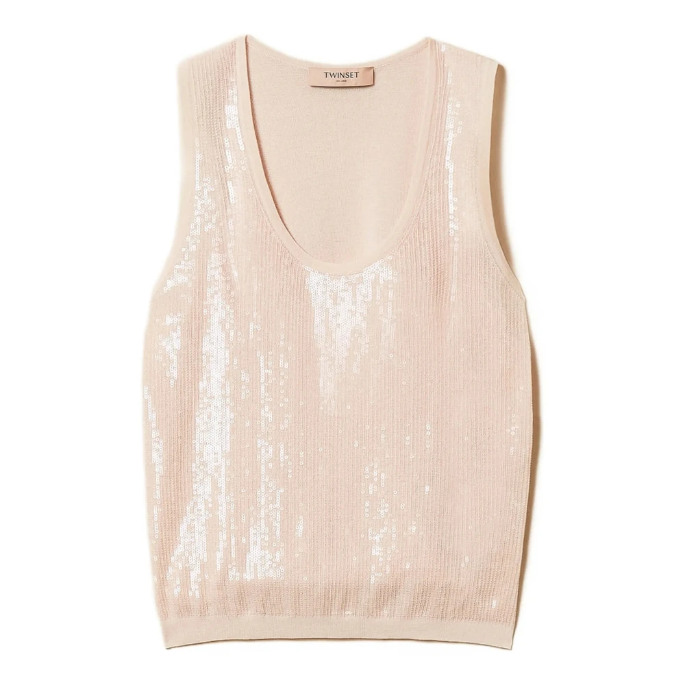 Twinset Women's Pink Sleeveless Tops, Xs, Sleeveless Top