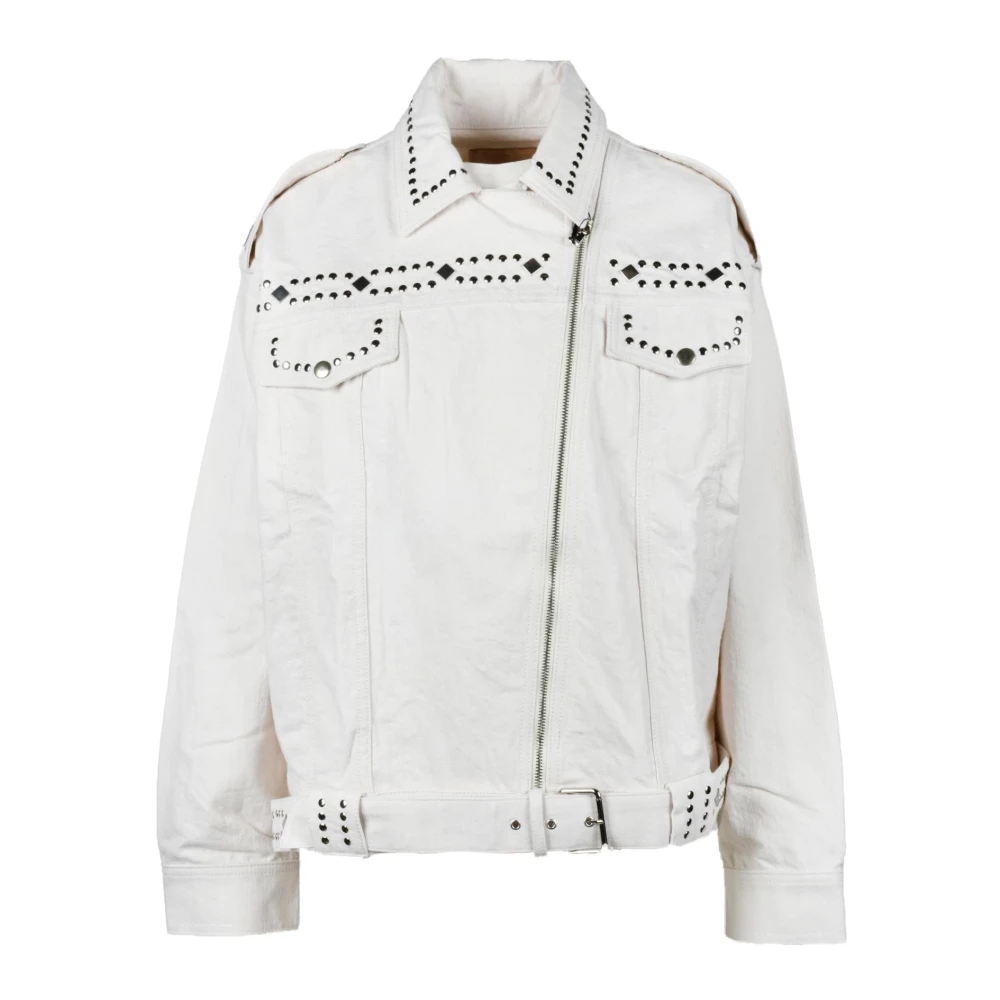 Twinset Denim jas met ritssluiting White Dames