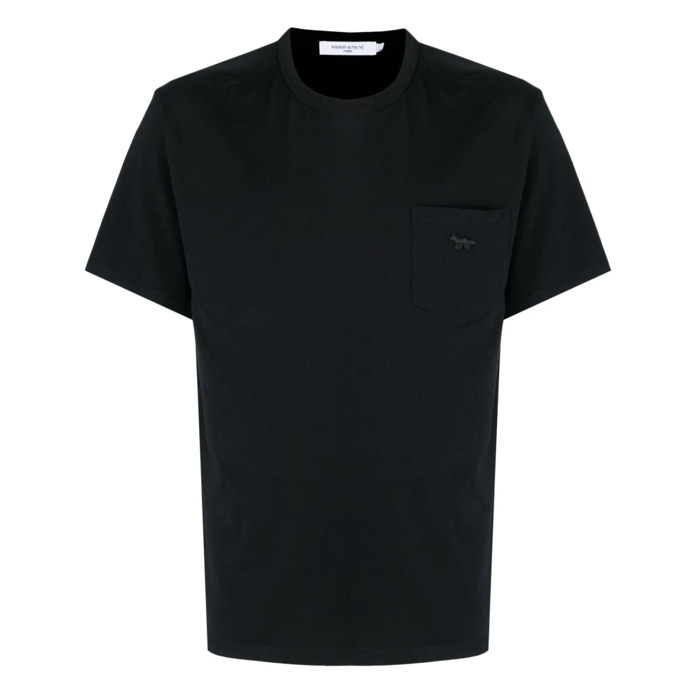 Maison Kitsuné Fox Patch Komfort T-shirt Black, Herr