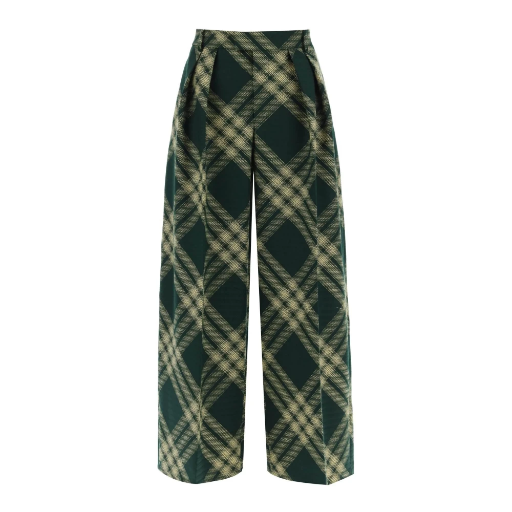 Burberry Wide Trousers Green Dames