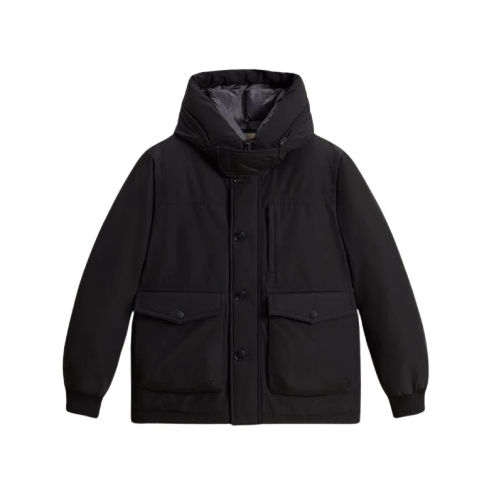 Woolrich Zwarte Bomberjack Mannen Stijl Black Heren