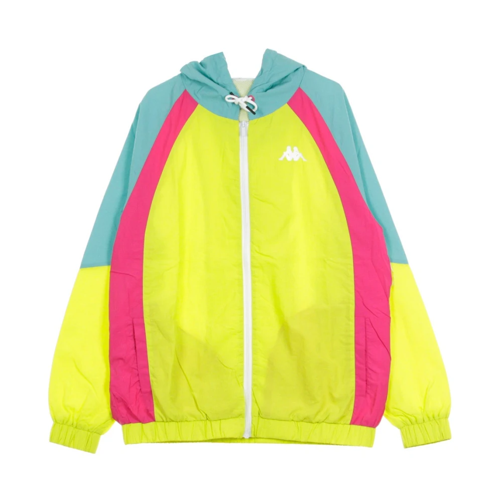 Kappa Mannelijk Groente Jassen Heren, Groen, L, Windbreaker Lime Groen Fuchsia Jas