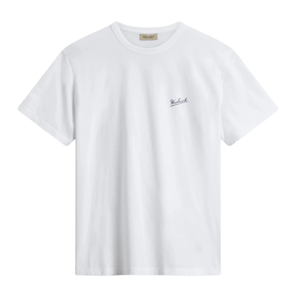 Woolrich Men's White T-Shirts,, Logo T-Shirt And Polo Medium