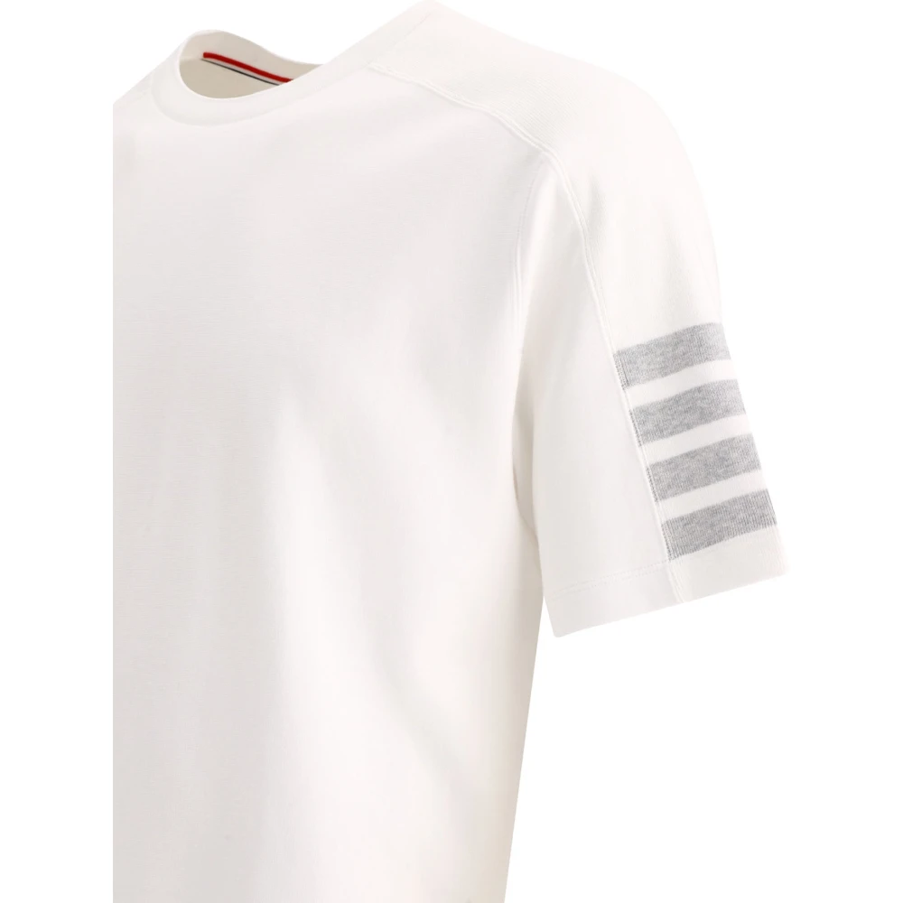 Thom Browne 4-Bar Katoenen T-Shirt White Heren