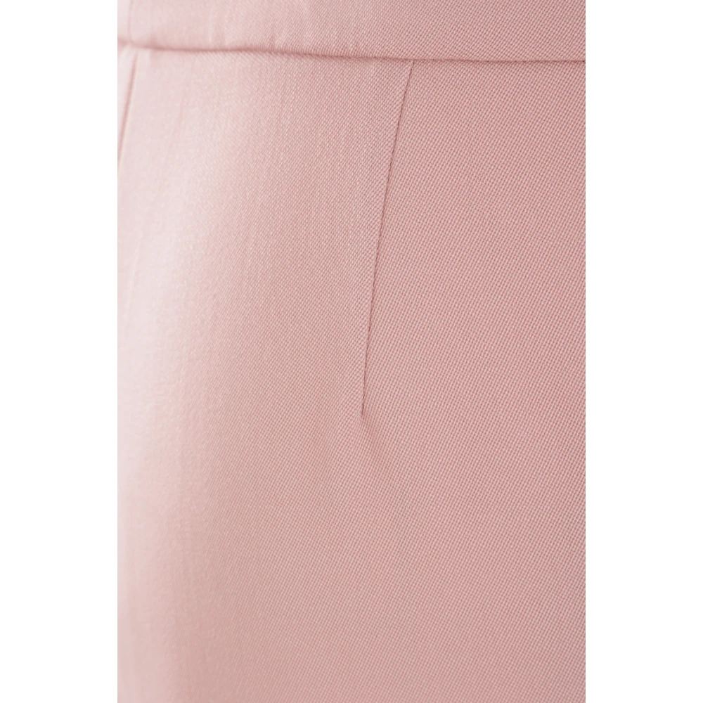 Dries Van Noten Roze Wol Palazzo Broek Pink Dames