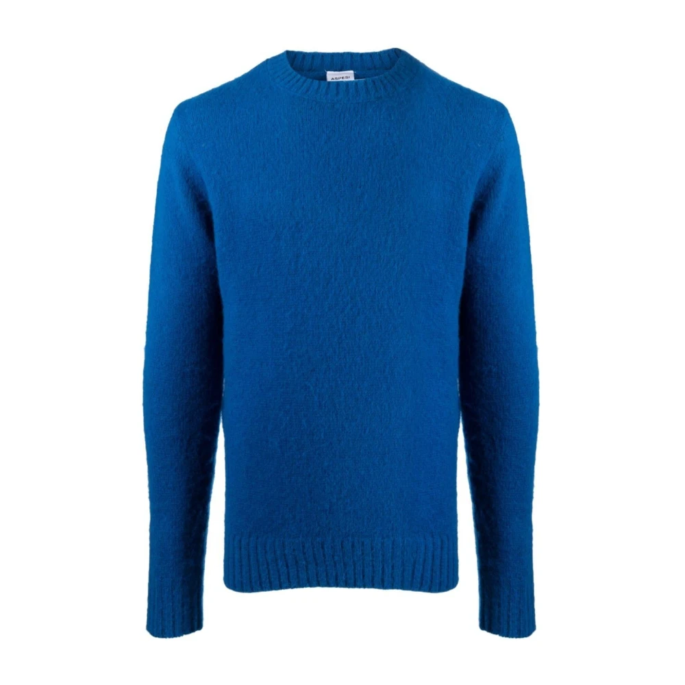 Aspesi Royal Blue Crew Neck Sweater Blue Heren