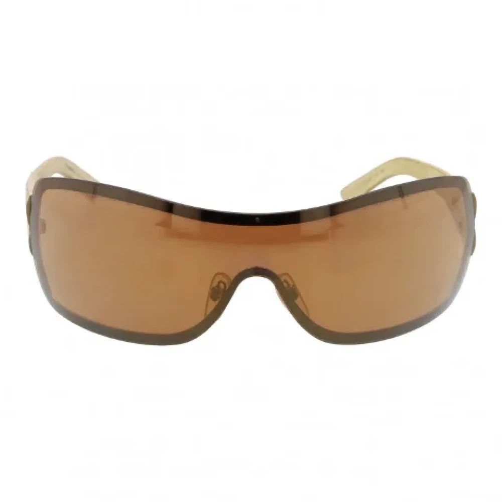 Chanel Vintage Pre-owned Fabric sunglasses Yellow Dames