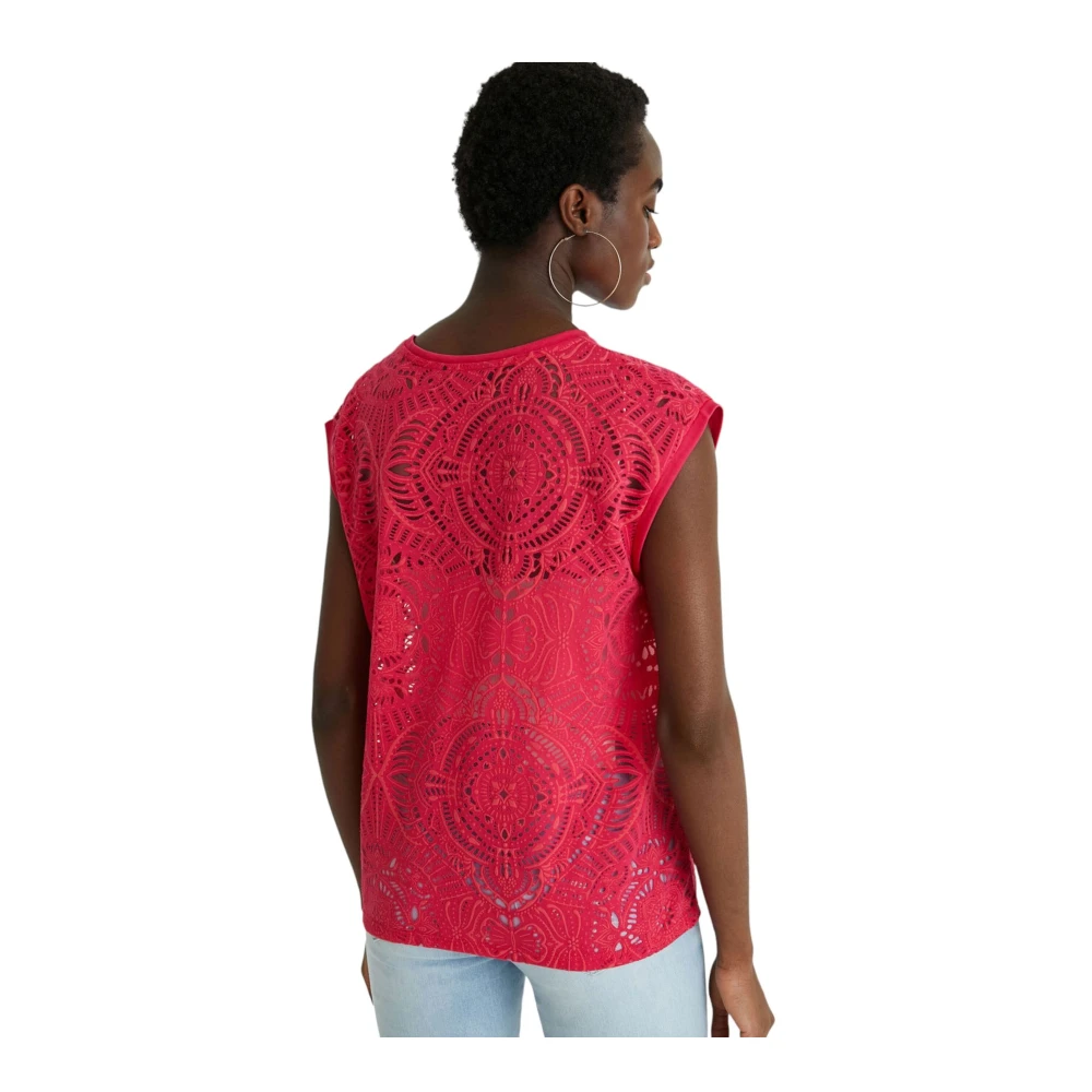 Desigual Korte Mouw T-shirt Pink Dames