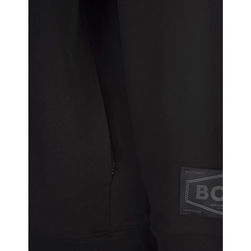 Hugo Boss Zwarte High-neck Zip Sweatshirt Black Heren