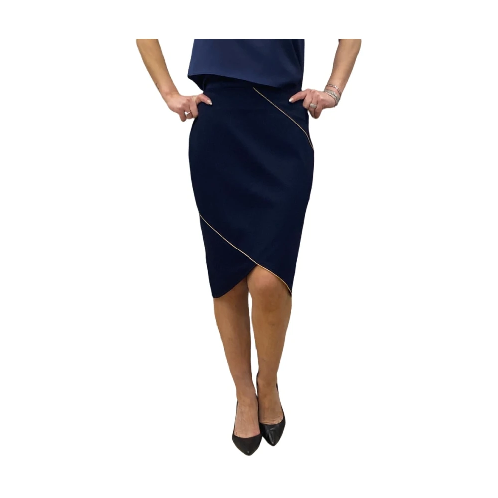 Alviero Martini 1a Classe Knielange Rok met Uniek Design Blue Dames