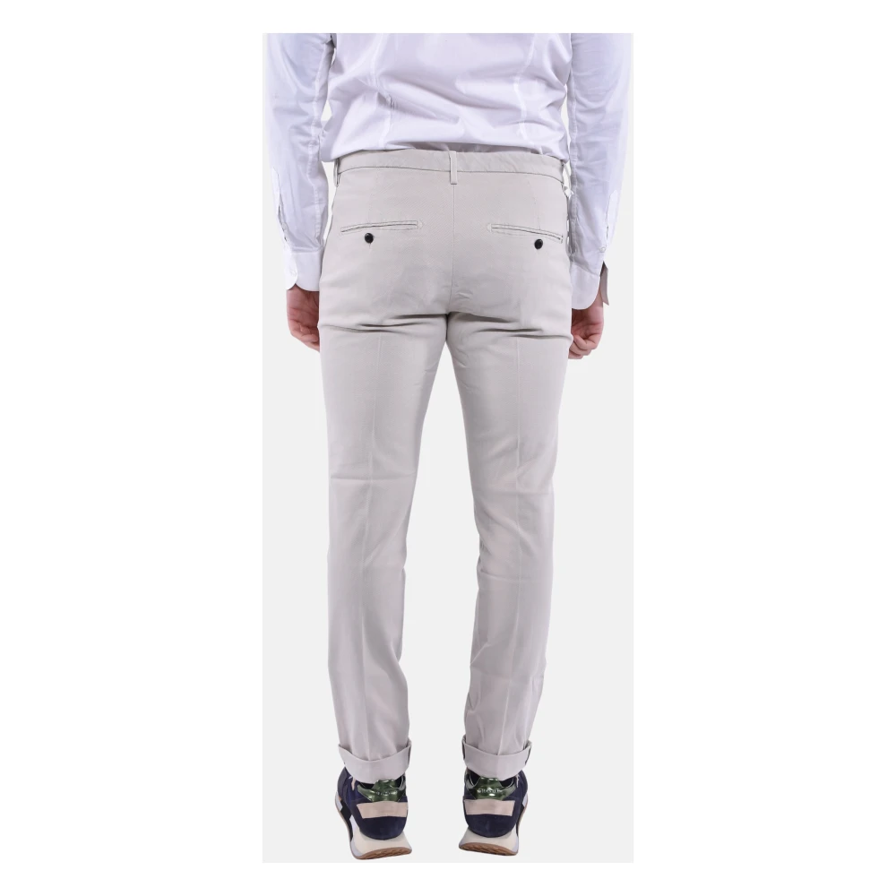 Dondup Slimme Chino Broek met Lage Taille White Heren