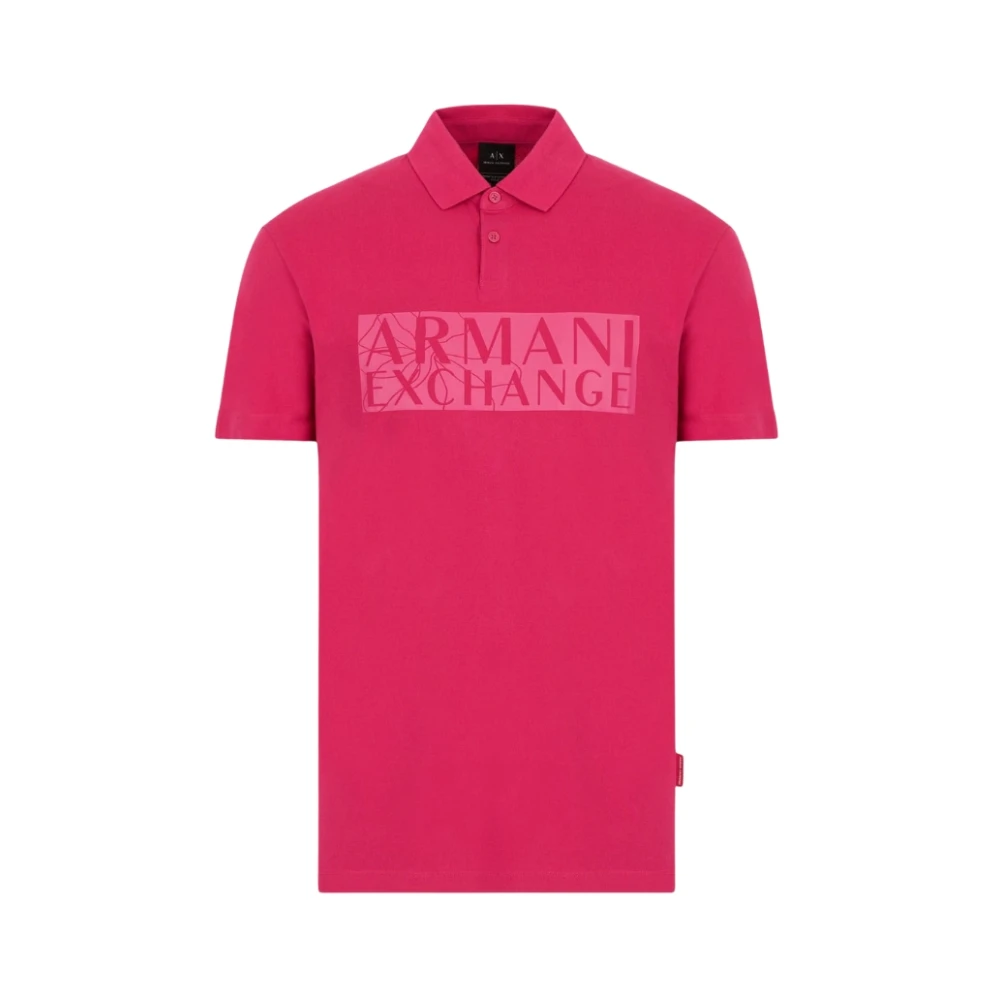 Armani Exchange Röd Klassisk Polo Shirt Med Logotyptryck