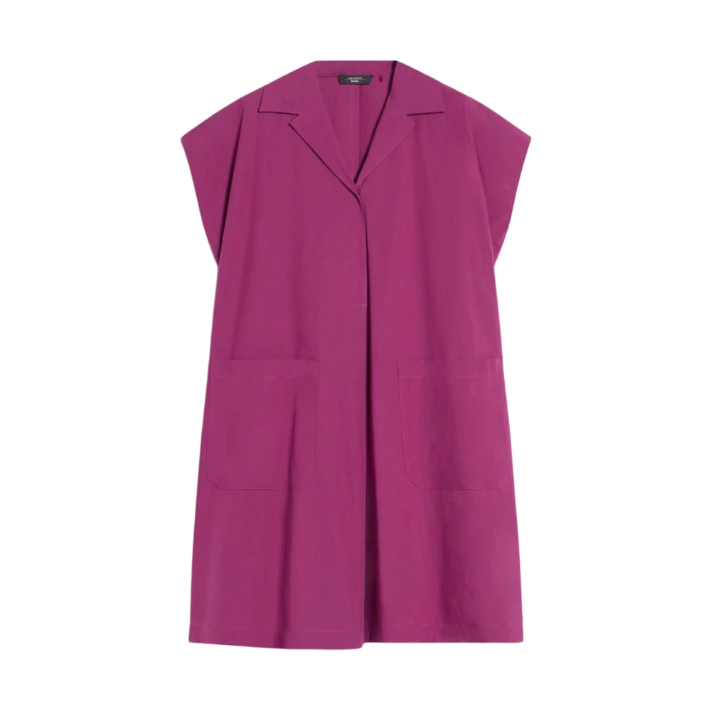 Max Mara Weekend Chic Polo Style Cotton Dress Purple, Dam