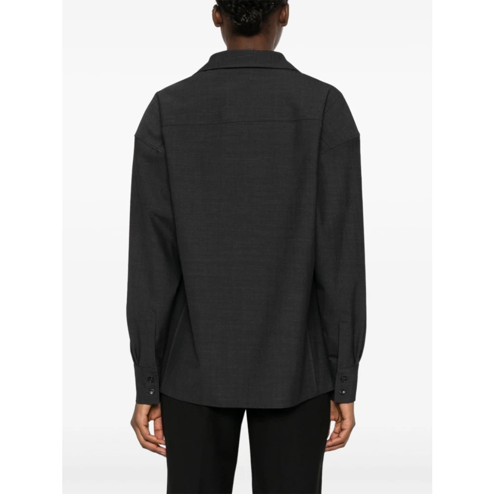 Philosophy di Lorenzo Serafini Donkergrijs V-hals shirt Black Dames
