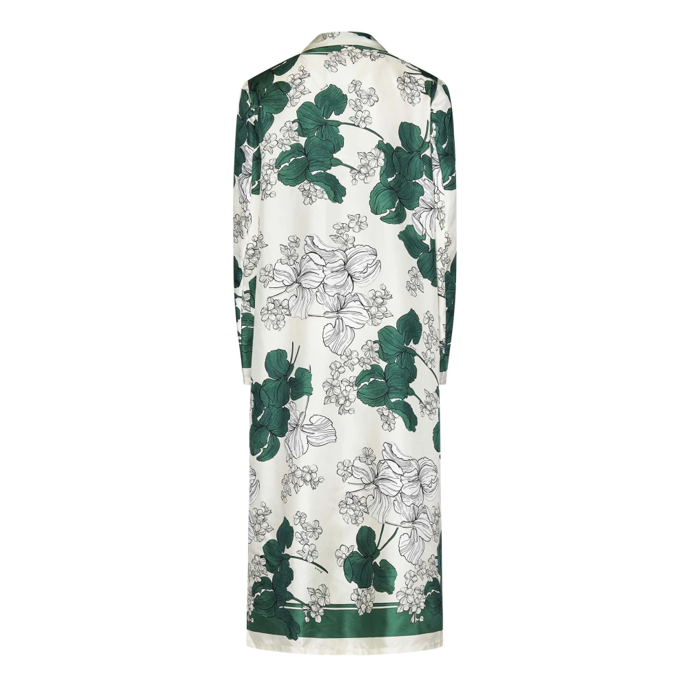 P.a.r.o.s.h. Groene Zijden Satijnen Blazer met Bloemenprint Multicolor Dames